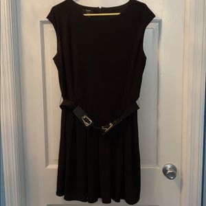 Black dress with belt